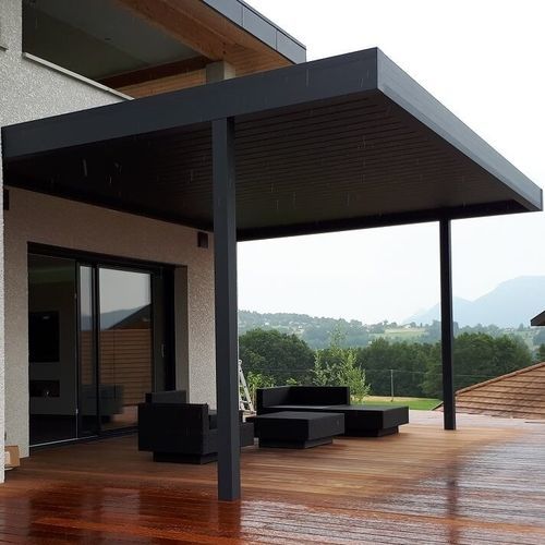 Pergola adossée - USINE-ONLINE - en aluminium extrudé / à lames orientables / sur mesure