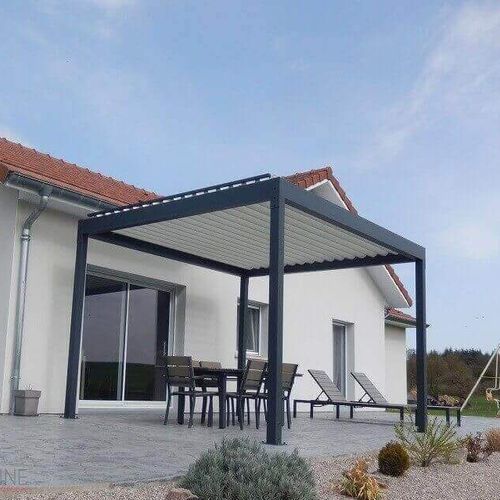 Pergola autoportée - H2 - USINE-ONLINE - en aluminium extrudé / à lames orientables / à lames brise soleil
