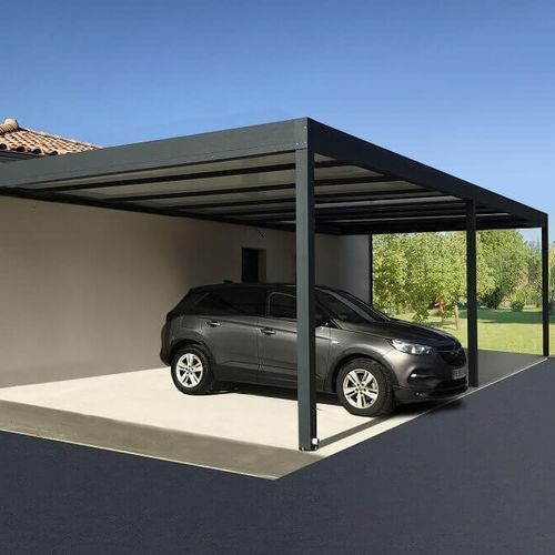 Abri de voiture professionnel - H3 - USINE-ONLINE - toit en panneau sandwich / en aluminium extrudé / 1 place