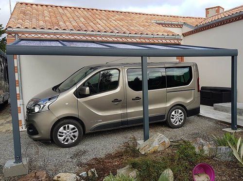 Abri de voiture sur mesure - CL - USINE-ONLINE - avec éclairage intégré / en aluminium / en polycarbonate