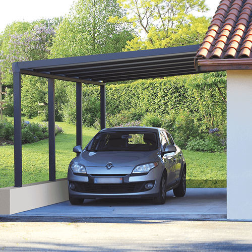 Abri de voiture sur mesure - 515 - USINE-ONLINE - avec éclairage intégré / toit en panneau sandwich / en aluminium