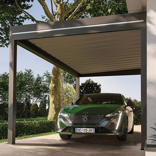 Abri de voiture sur mesure - OBX - USINE-ONLINE - avec éclairage intégré / en aluminium / en acier