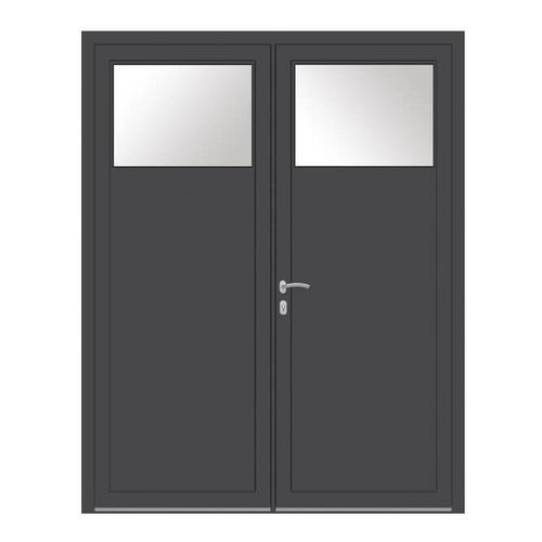 Porte de service - KAWNEER - USINE-ONLINE - en aluminium / battante / contemporaine