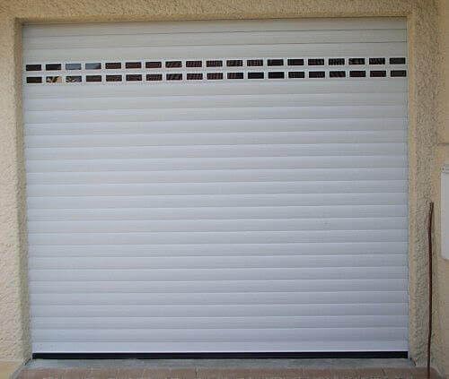 Porte de garage en aluminium thermolaqué - Moteur SOMFY - USINE-ONLINE - à lames / enroulable / en mousse de polyuréthane