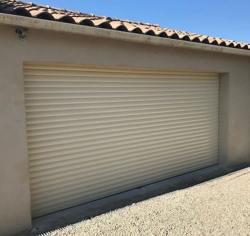 Porte de garage en aluminium thermolaqué - Moteur SOMFY - USINE-ONLINE - à lames / enroulable / en mousse de polyuréthane