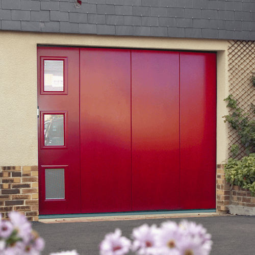 Porte de garage en acier thermolaqué - USINE-ONLINE - sectionnelle latérale / en mousse de polyuréthane / automatique