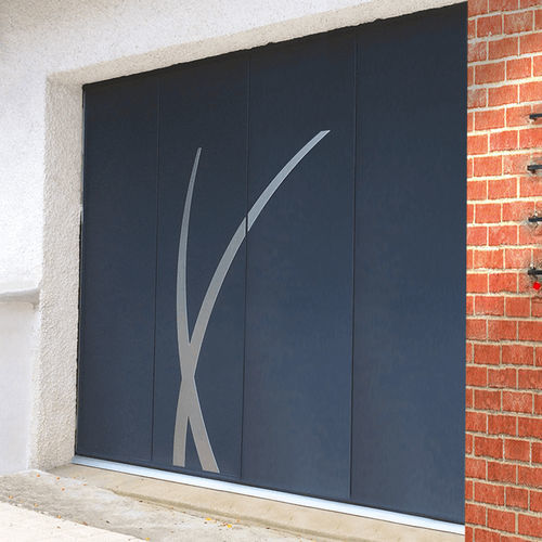 Porte de garage en acier thermolaqué - USINE-ONLINE - sectionnelle latérale / en aluminium / en acier inoxydable