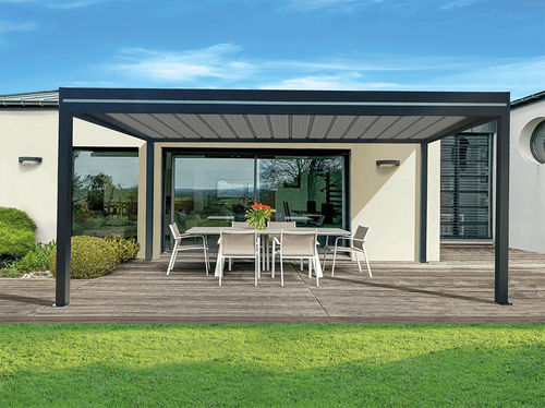Pergola autoportée - USINE-ONLINE - en aluminium extrudé / avec un toit plat / sur mesure