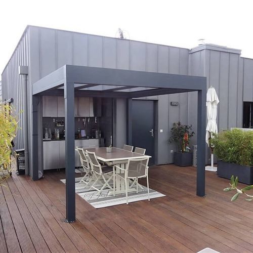 Pergola autoportée - USINE-ONLINE - en aluminium extrudé / avec un toit plat / sur mesure