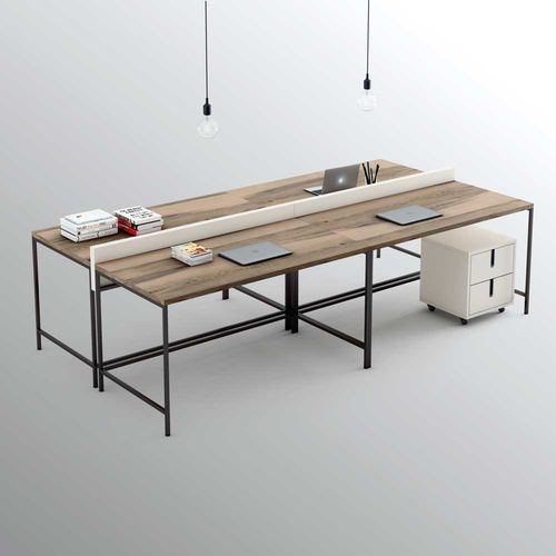 Bureau pour open space - THREE - OLUT - sur pied / multiplace / contemporain