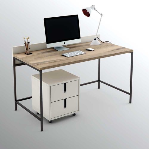 Bureau sur pied - THREE  - OLUT - contemporain / en chêne / droit