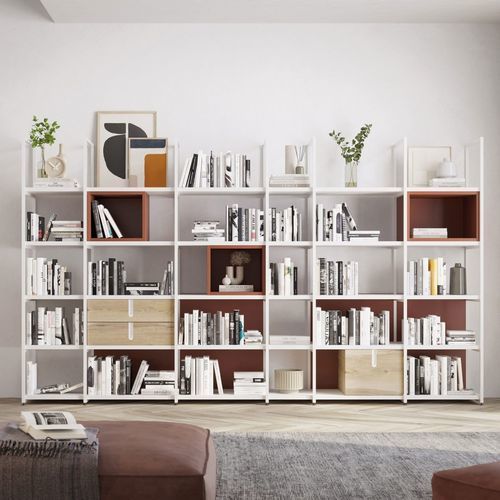 Bibliothèque modulable - SIX  - OLUT - contemporaine / professionnelle / en chêne