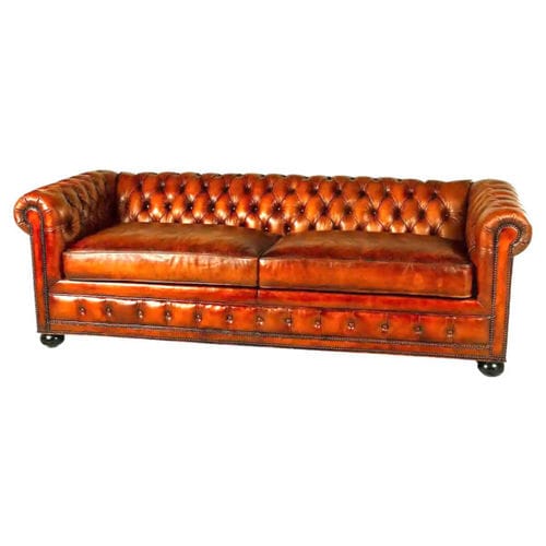 Canapé chesterfield - Covington - L'Atelier du Club - en cuir / en peau de mouton / marron