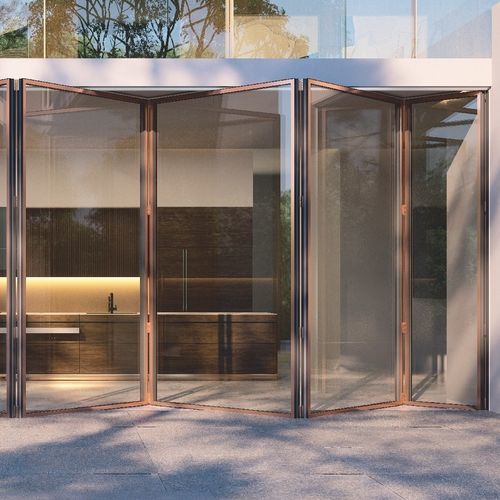 Porte pliante - MOTION 60PS - MOTION FACADES - d'extérieur / en verre / en aluminium