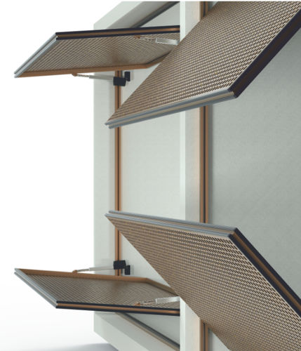 Brise-soleil à pivot - Motion 10800 - MOTION FACADES - en aluminium / pour façade / vertical