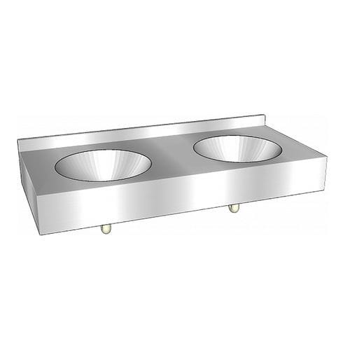 Vasque suspendue - Comfort O - LOGGERE - en acier inoxydable brossé / double / rectangulaire