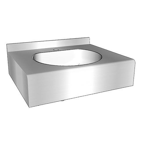 Vasque suspendue - Comfort D - LOGGERE - en acier inoxydable brossé / rectangulaire / 1 trou