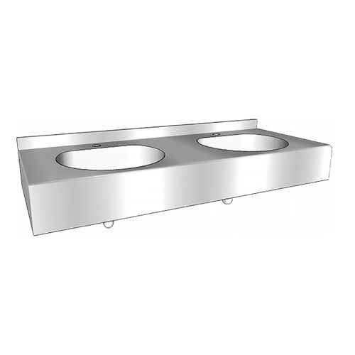 Vasque suspendue - Comfort D - LOGGERE - en acier inoxydable brossé / double / rectangulaire