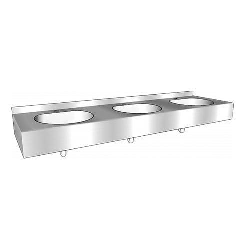 Vasque suspendue - Comfort D - LOGGERE - en acier inoxydable brossé / multiple / rectangulaire