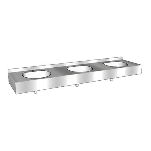 Vasque suspendue - Comfort D - LOGGERE - en acier inoxydable brossé / multiple / rectangulaire