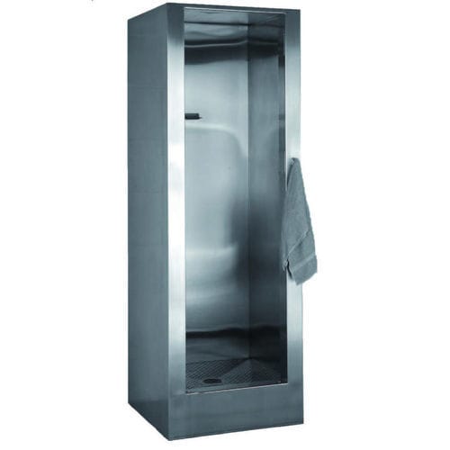 Cabine de douche en inox brossé - 740122 - LOGGERE - avec porte battante / rectangulaire / professionnelle