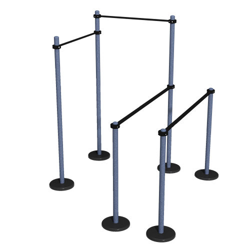 Barre de traction multiple - MB 7.60/9 UNEVEN  - Streetbarbell - en acier / d'extérieur / pour parcours de santé