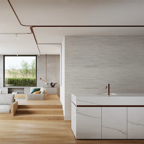 Panneau décoratif pour agencement intérieur - Harmony - Durasein - de revêtement / en Solid Surface / texturé