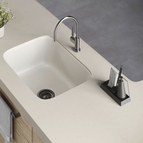 Panneau décoratif de revêtement - Natural White - Durasein - pour agencement intérieur / en Solid Surface / coloré