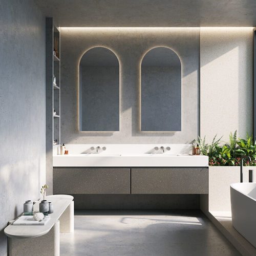 Panneau décoratif de revêtement - Bellingham Grey - Durasein - pour agencement intérieur / en Solid Surface / texturé