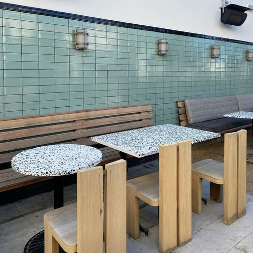 Plateau de table en terrazzo - RIVI - concrete collaborative - en granito / rond / carré