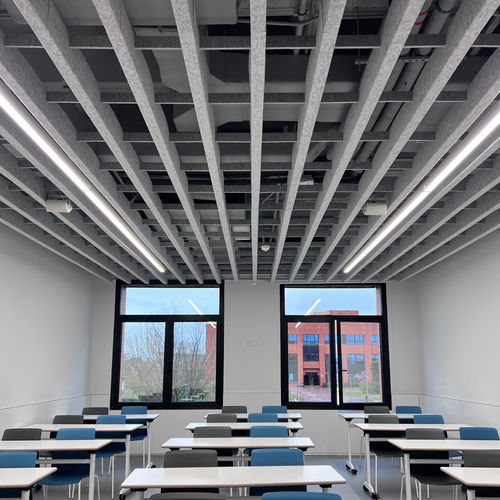 Baffle acoustique en fibre de polyester - luxinECO - ECOcero - suspendu / de plafond / rectangulaire