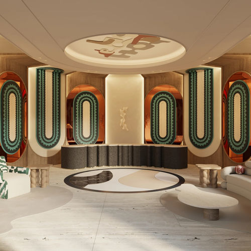 Panneau acoustique pour mur - Groovy - ECOcero - en PET / ovale / aspect tissu