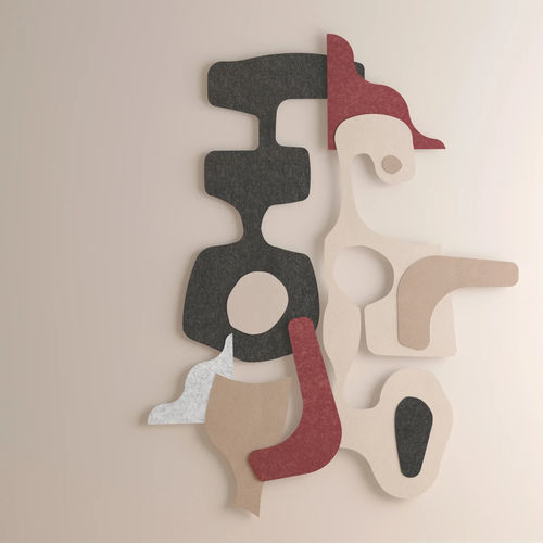 Panneau acoustique pour mur - Quibble - ECOcero - en plastique recyclé / beige / gris