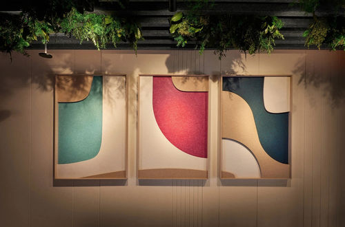 Panneau acoustique pour mur - About - ECOcero - en bois / rectangulaire / bleu