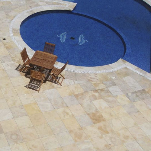 Carrelage en pierre calcaire - FOSSIL  - Terra Natural - finition naturelle / scié / d'intérieur