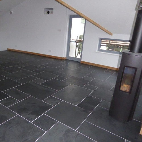 Carrelage en ardoise - GRAPHITE  - Terra Natural - brossé / scié / d'intérieur
