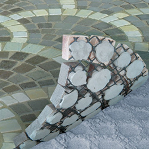 Pavé sur maille - SAO TOME - Terra Natural - en quartzite / d'extérieur / jaune