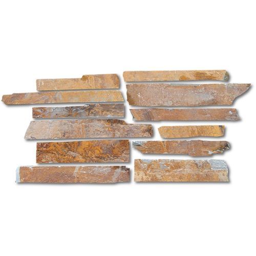 Plaque de pierre naturelle en pierre - Stenari : 1204 - Sxistolithos - pour mur / pour pavage / rouge