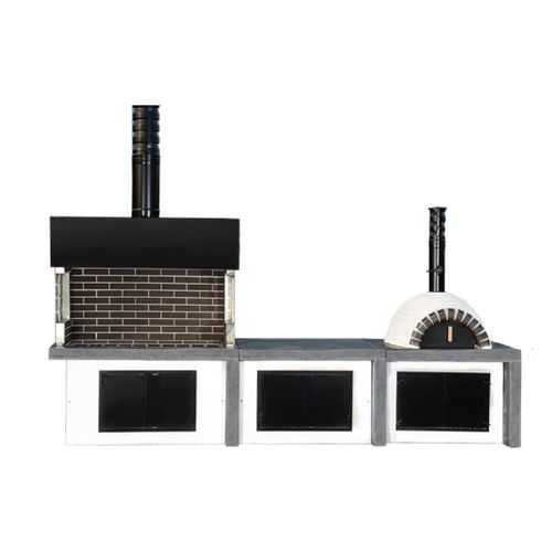 Barbecue à bois - 03100 - Sxistolithos - fixe / en argile / en métal