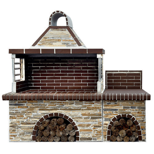 Barbecue à bois - 4400 - Sxistolithos - fixe / en métal / en pierre naturelle