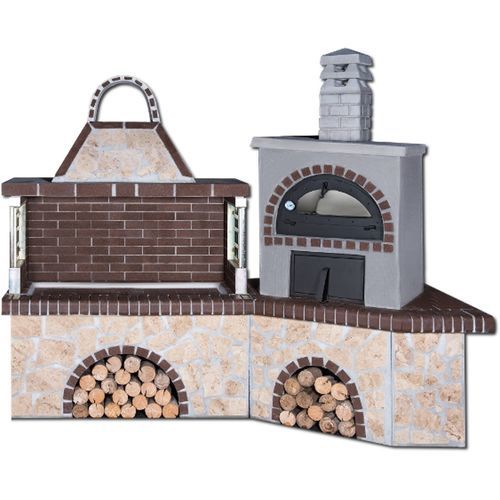 Barbecue à bois - 0221 - Sxistolithos - fixe / en argile / en métal