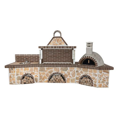 Barbecue à bois - 0200B - Sxistolithos - fixe / en argile / en métal