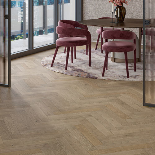 Parquet contrecollé - OAK CHALET GREY  - PARADOR - à batons rompus / laqué / flottant