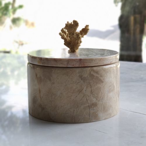 Boîte de rangement en marbre - PASIFIK GRANIT - avec couvercle