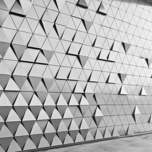 Bardage en écailles - TRIGRID DIAMONDFORMATION - Axes in Excess - en métal / en toile / vertical