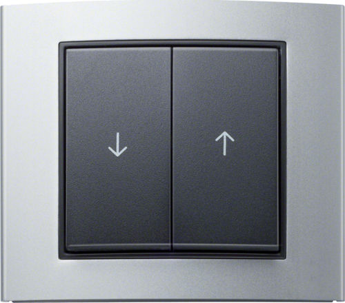 Interrupteur à bascule - B.3 - Berker - encastré / double / en aluminium