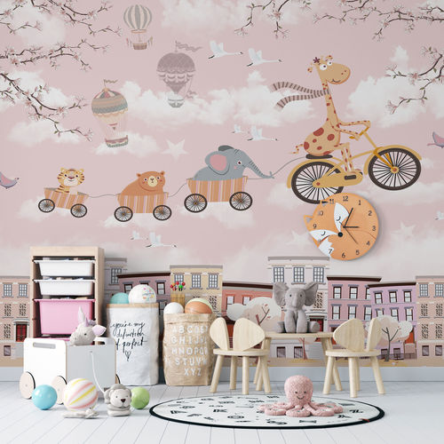 Papier peint contemporain - HAPPY TRIP - rimura Srl - en fibre de verre / en polyester / en vinyle