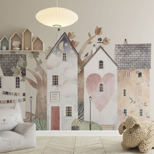 Papier peint contemporain - HOME SWEET HOME - rimura Srl - en fibre de verre / en polyester / en vinyle