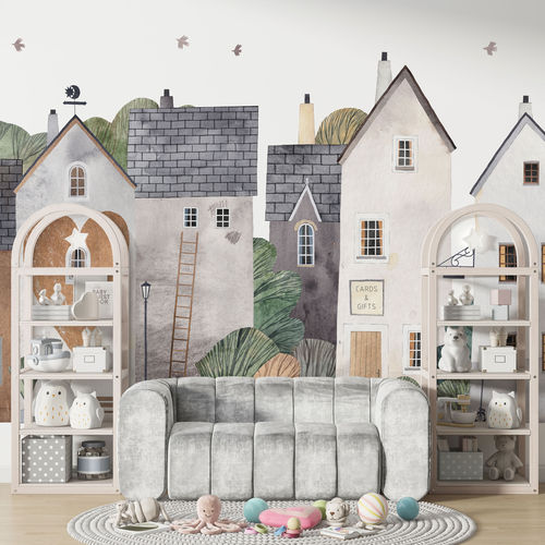 Papier peint contemporain - NEIGHBORHOOD - rimura Srl - en fibre de verre / en polyester / en vinyle