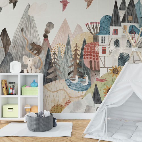 Papier peint contemporain - FAR FAR AWAY - rimura Srl - en fibre de verre / en polyester / en vinyle